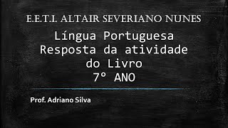 7º ano  Língua Portuguesa  Resposta de atividade sobre Verbos [upl. by Hairahcez]