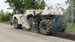 Wirtgen WR 2400 Cold Recycler In Action Video HD Milling Asphalt w Heavy Equipment [upl. by Eiramacissej223]