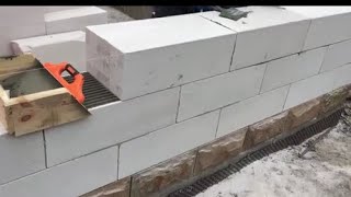 Aerated autoclaved concrete blocks installation [upl. by Irfan]