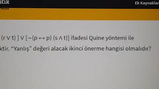 17AUZEF MODERN MANTIK 3 ÜNİTE BÖLÜM SORULARI VE EK FİNAL SORULARI [upl. by Nemracledairam]