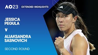 Jessica Pegula v Aliaksandra Sasnovich Extended Highlights  Australian Open 2023 Second Round [upl. by Hayarahs380]