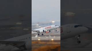 Swiss Airbus A220300 taking off from TLV swiss airbusa220 [upl. by Nylasor3]