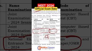 NTA releases NEET 2024 exam date  Latest News  NEET Official Exam Date nta exam date neet2024 [upl. by Elletsirk82]