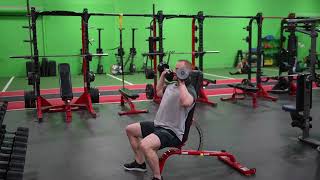 Exercise Demo Seated Dumbbell Shoulder Press [upl. by Christalle]