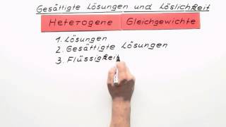 Gesättigte Lösungen und Löslichkeit  Chemie  Allgemeine und anorganische Chemie [upl. by Airitac]