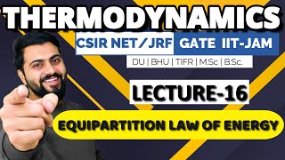 Thermodynamics Lec16 Equipartition law of energy  CSIRNETJRF GATE Chemistry IITJAM [upl. by Anilah642]