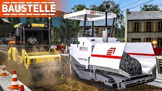 LS17 BAUSTELLE 2 Straßenbau mit Asphaltfertiger und Walze  Farming Simulator [upl. by Eelesor]