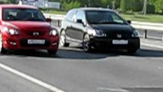 Mazda 3 MPS vs Honda Civic Type R [upl. by Natsyrt332]