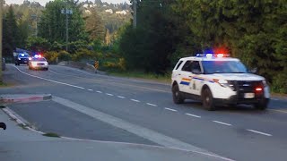 EXTREMELY RARE 6 West Shore RCMP units amp 2 BC Ambulance units responding [upl. by Ahsilac932]