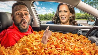 I Filled My Car With DORITOS For Kamala Harris and It Got CRAZY [upl. by Arihay]