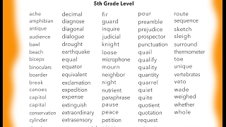 Learn 5th grade English sight words  High Frequency Words for 5th Grade [upl. by Sorac]