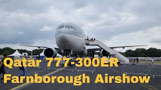 Farnborough Airshow Rundgang in der Qatar 777300ER [upl. by Weslee]