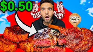 LIVING on WORLDS BEST STEAKS for 24 HOURS Gordon Ramsay Guga Foods Salt Bae amp MORE [upl. by Airrat]