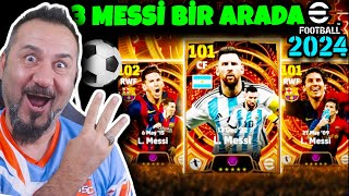 eFootball 2024 PES 2024 3 MESSİ BİRDEN TOP AÇILIMI  eFootball 2024 PAKET AÇILIMI [upl. by Aligna]