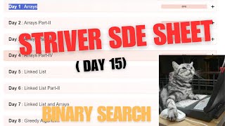 Day 15 Striver SDE Sheet topic  Binary Search [upl. by Wylma622]