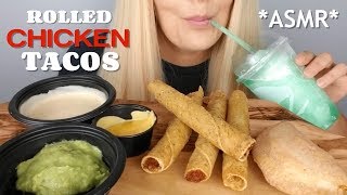 CRUNCHY Taco Bell ROLLED CHICKEN TACOS  CARAMEL APPLE EMPANADA ASMR Eating Sounds No Talking [upl. by Faye]