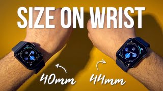 Size Comparison ON WRIST Apple Watch Series 6 40mm vs 44mm [upl. by Tsuda]