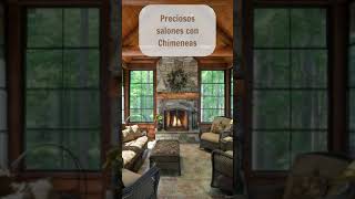 5 encantadores Salones con chimeneas  decoración de interiores shorts [upl. by Notgnillew]