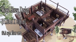 WOOD HOUSE DESIGN  FRAM HOUSE DESIGN  Baan3D [upl. by Citarella519]