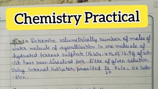 Determine volumetrically number of moles of water molecules of crystallization in one molecule of [upl. by Sprague667]