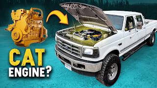 Building a CAT 3126 swapped F350 in 30 MINUTES [upl. by Enecnarf]