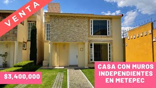 1855 Casa en venta con muros independientes en 3400000 ubicada en Metepec [upl. by Catima]