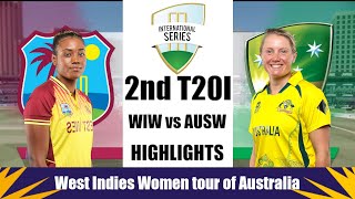 Australia W vs West Indies W 2nd T20I Highlights  AUSW vs WIW 2nd T20I Highlights 2023  Cricket 22 [upl. by Samale]