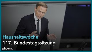 Haushaltswoche im Bundestag Einbringung des Haushaltsgesetzes 2024 durch den Finanzminister [upl. by Immij915]