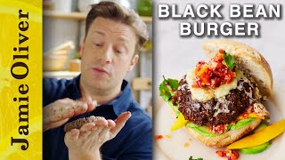 Black Bean Burger  Jamie Olivers MeatFree Meals [upl. by Malia]