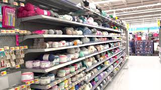 Sección de estambres en la tienda de Walmart🧶tienda de lanas🤗todo para crochet🔥lanas y ovillos [upl. by Canice]