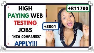 High paying web testing jobs New companieslegit online jobs [upl. by Trinl]