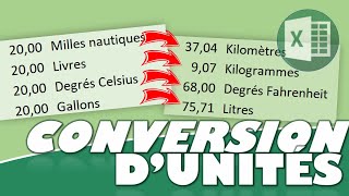 COMMENT CONVERTIR DES UNITÉS DE MESURE SUR EXCEL  AVEC LA FONCTION CONVERT [upl. by Viviene]