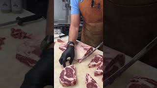 Master Butcher Cuts Perfect Ribeye Steaks  Silver Fox Butcher [upl. by Erund919]