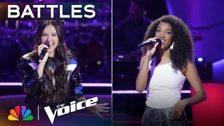 Maddi Jane amp Nadèges Stellar Performance of quotCant Take My Eyes Off Of Youquot  The Voice Battles [upl. by Anikehs]