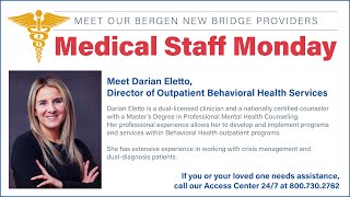 Meet Darian Eletto the Director of Outpatient Behavioral Health Services [upl. by Ahsikcin]