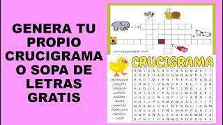 Soy Docente GENERA TU PROPIO CRUCIGRAMA O SOPA DE LETRAS GRATIS [upl. by Latoye652]