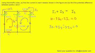 Using kirchhoffs rules find the current in each resistor shown in figure [upl. by Mcnair]