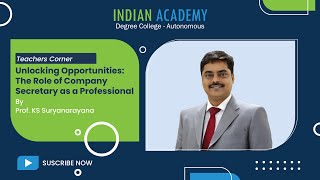 Unlocking Opportunities The Role of Company Secretary as a Professional Qualification in India [upl. by Leipzig]