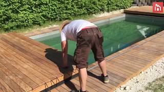 Incredible Disappearing Swimming Pool Cover Doubles As A Deck [upl. by Tri]