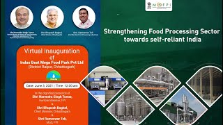 Virtual inauguration of Indus Best Mega Food Park Raipur Chhattisgarh [upl. by Adnorehs]