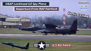 USAF Lockheed U2 Spyplane Early Morning Low Cloud Departure From RAF Fairford  Vertical Climb 4K [upl. by Nauq]