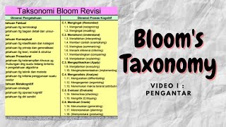 01 Taksonomi Bloom Bagian I  Taksonomi Tujuan Pendidikan [upl. by Anallij475]