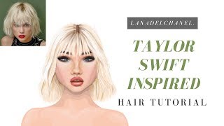 Taylor Swift Inspired Hair Tutorial  Stardoll Wigs  LanaDelChanel [upl. by Darnok]