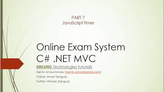 Online Exam System using CNET MVC Part 7  JavaScript Timer [upl. by Adhamh]