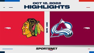 NHL Highlights  Blackhawks vs Avalanche  October 12 2022 [upl. by Donetta]