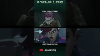 Parallel scenes in Arcane S1 amp trailers S2 part 3 arcane [upl. by Ahtiekahs]