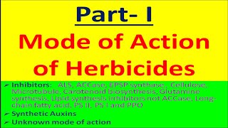 Part I Mode of Action of Herbicides [upl. by Roos]