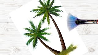 ☆ Palm Tree tutorial Learn EVERYTHING in 5 minutes Fan Brush Techniques ☆  6  TheArtSherpa [upl. by Eenwat]