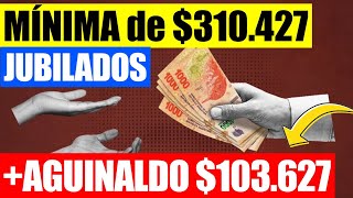 🛑MÍNIMA de 💲310427  AGUINALDO de 💲103627 y AUMENTO para JUBILADOS PNC y PUAM de ANSES en JUNIO [upl. by Gem]