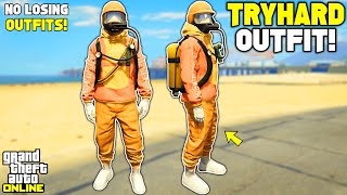 GTA 5 ONLINE EASY ORANGE JOGGERS SCUBA TANK TRYHARD MODDED OUTFIT 152 NO TRANSFER GLITCH [upl. by Tucky]